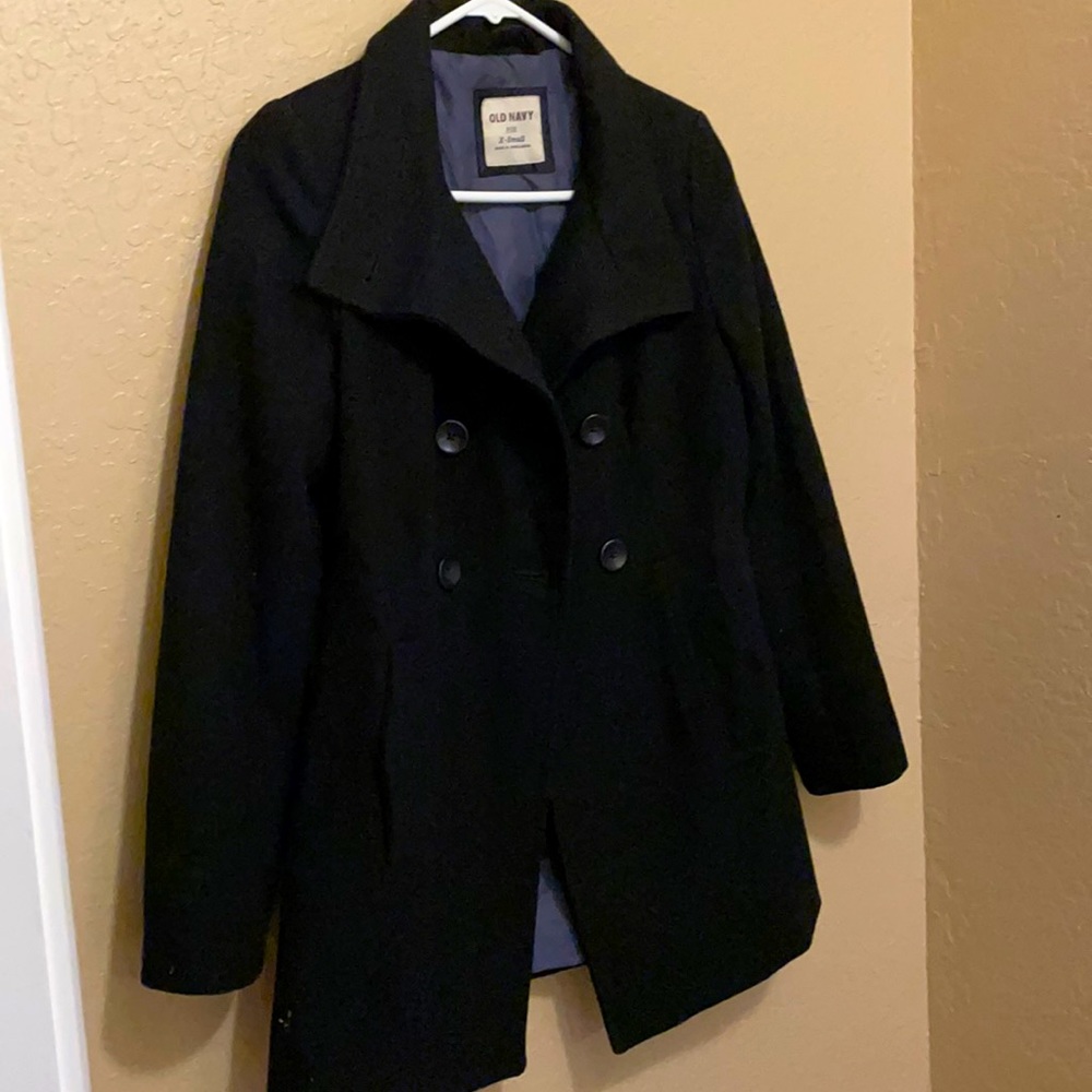 Classic black pea coat! Great condition!